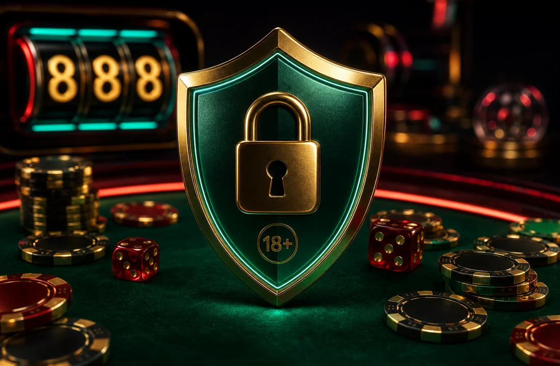 Adult safety shield with lock and casino color accents