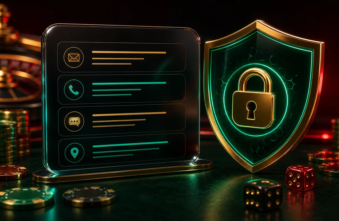 Trust and adult safety shield with casino color accents